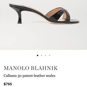 Authentic Manolo Blahnik kitten heel in black patent leather - Gently Worn